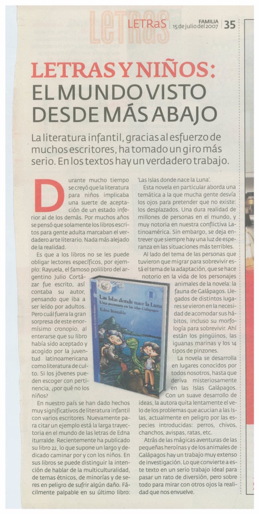 El Comercio Revista Familia_15 de Julio 2007